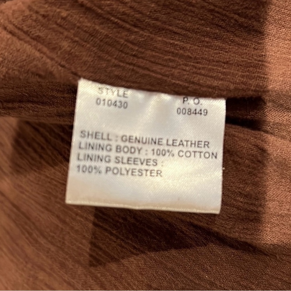 Vintage Bagatelle Brown lightweight leather moto jacket, size 8 - Picture 10 of 12